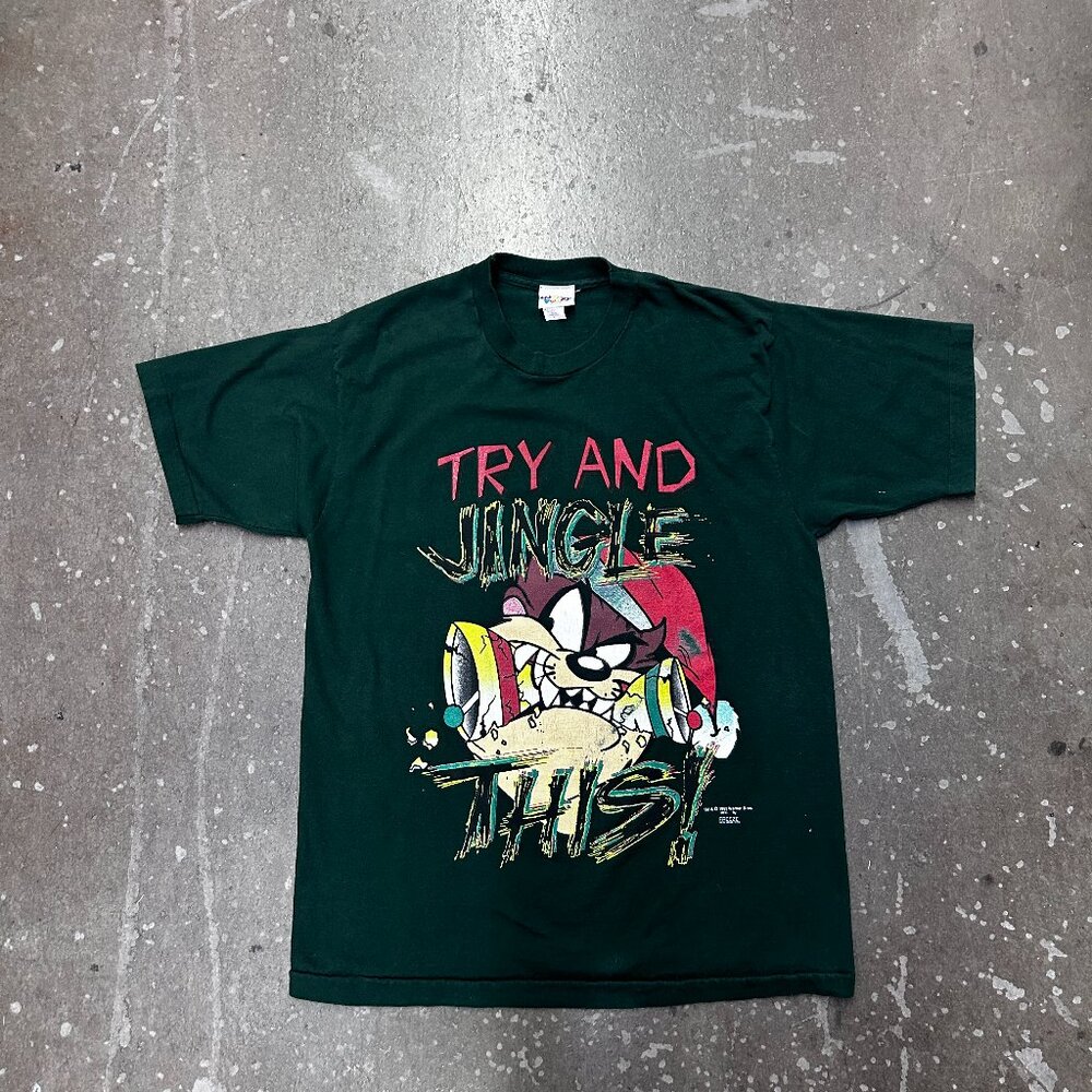 Vintage 1995 Taz Looney Tunes Graphic Tee USA Made Size L